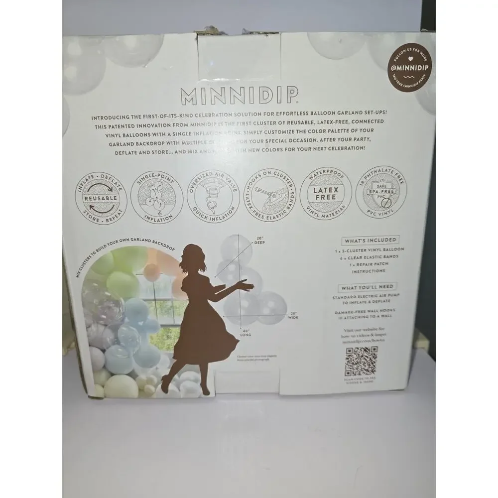 Minnidip reusable balloon garland cluster transparent clear balloons 5 Clusters
